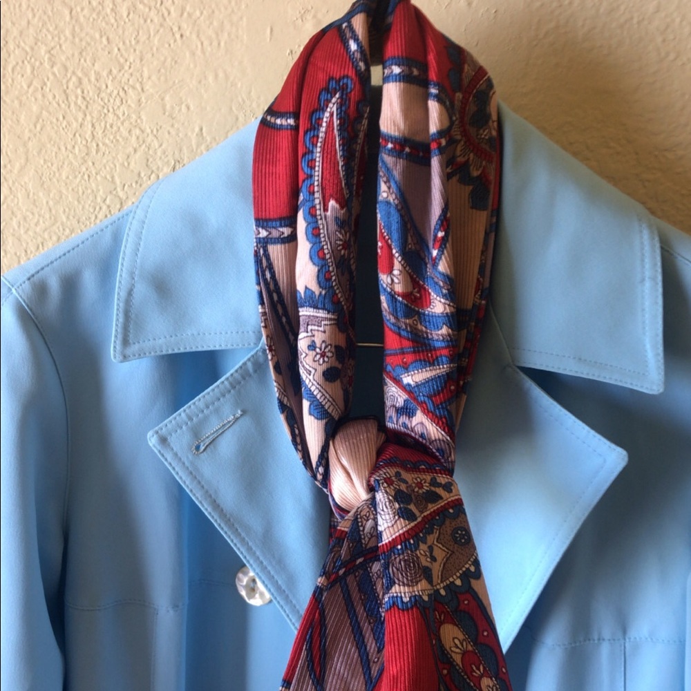 Vintage Op Art neck scarf, wide, colorful soft